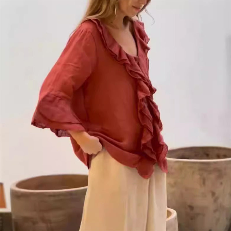 🔥👚【M-4XL】🥼 Damska bluzka z rozszerzanymi rękawami