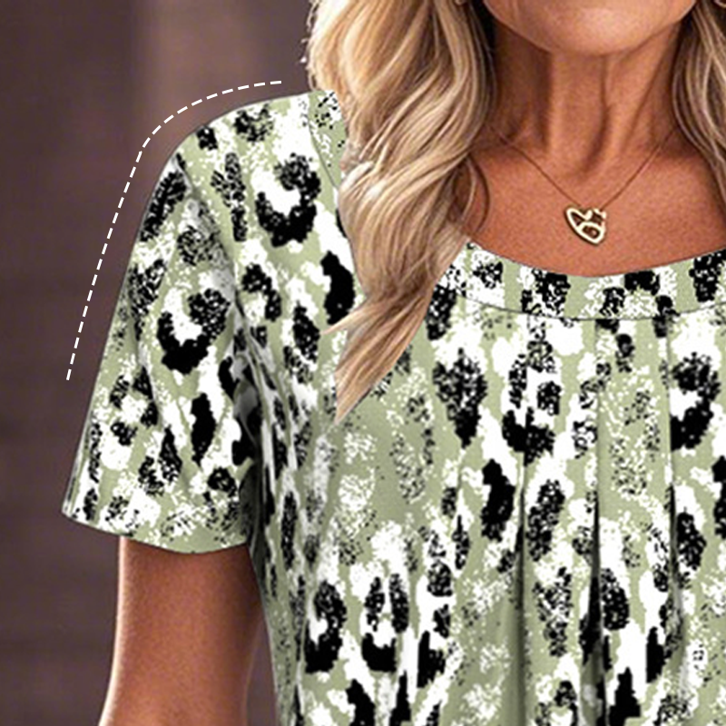 🔥👚Damska koszulka z krótkim rękawem z nadrukiem i okrągłym dekoltem