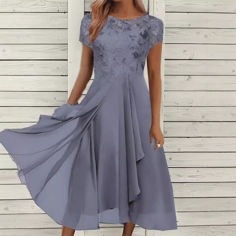 🔥👗Modna tiulowa sukienka z okrągłym dekoltem💖