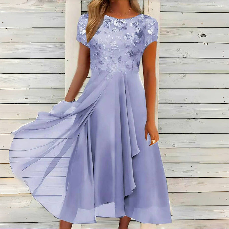 🔥👗Modna tiulowa sukienka z okrągłym dekoltem💖