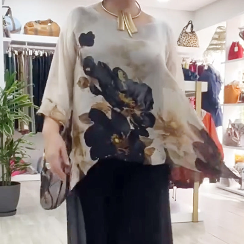 🔥👚👖Casualowy top damski z okrągłym dekoltem z nadrukiem