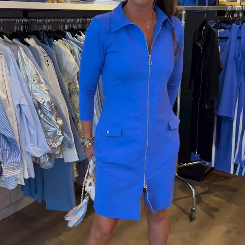 🔥👗Elegancka sukienka zapinana na zamek, opinająca biodra