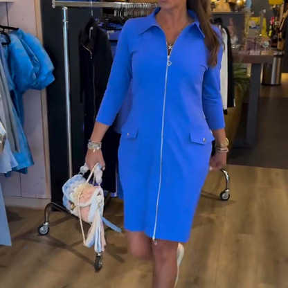 🔥👗Elegancka sukienka zapinana na zamek, opinająca biodra