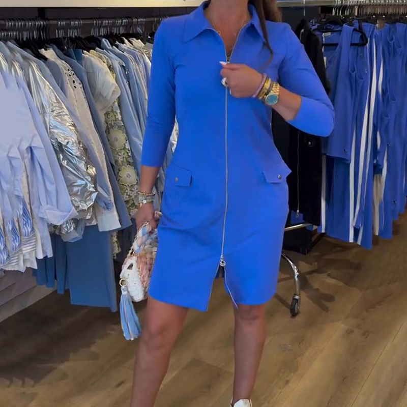 🔥👗Elegancka sukienka zapinana na zamek, opinająca biodra
