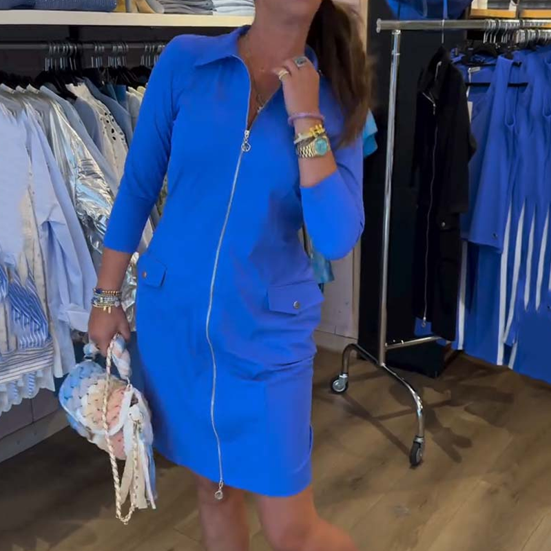 🔥👗Elegancka sukienka zapinana na zamek, opinająca biodra