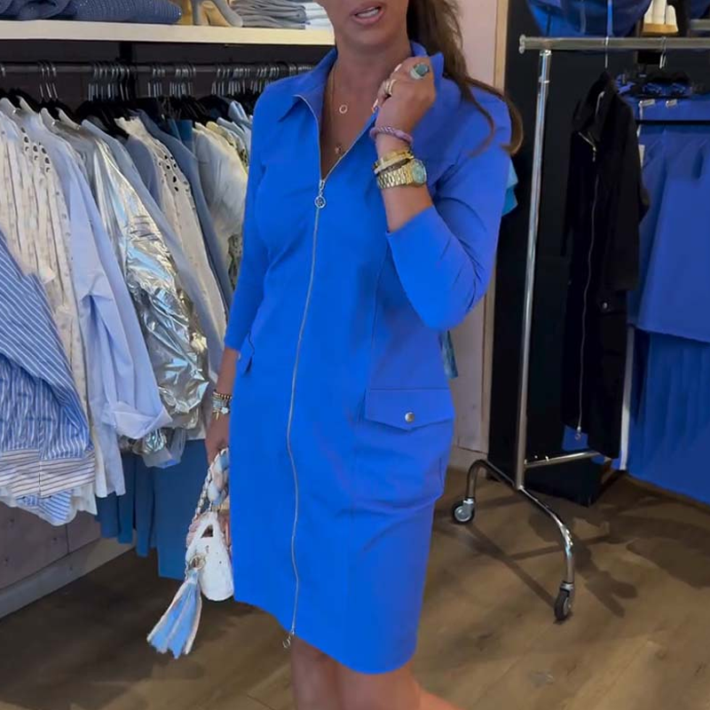 🔥👗Elegancka sukienka zapinana na zamek, opinająca biodra