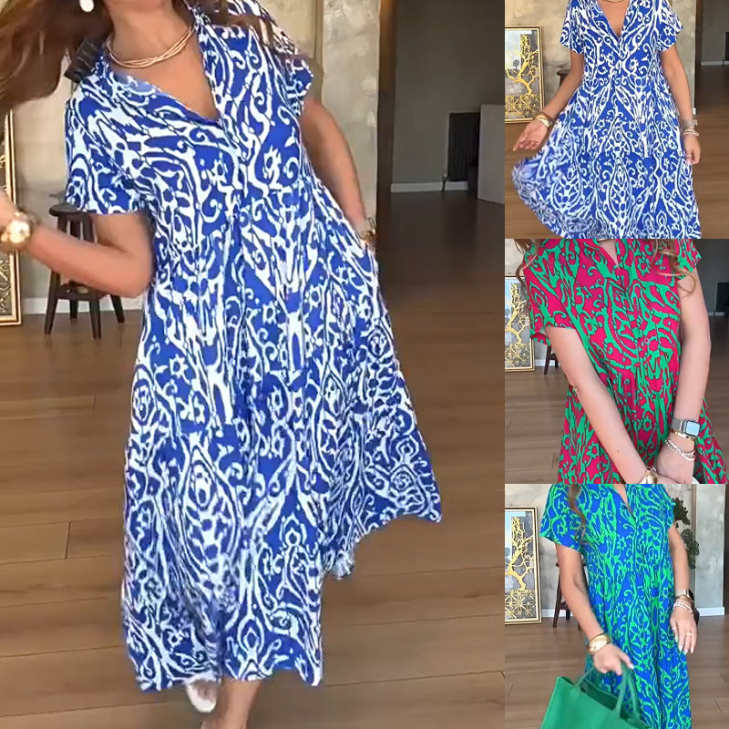 🔥👗Długa sukienka damska z nadrukiem