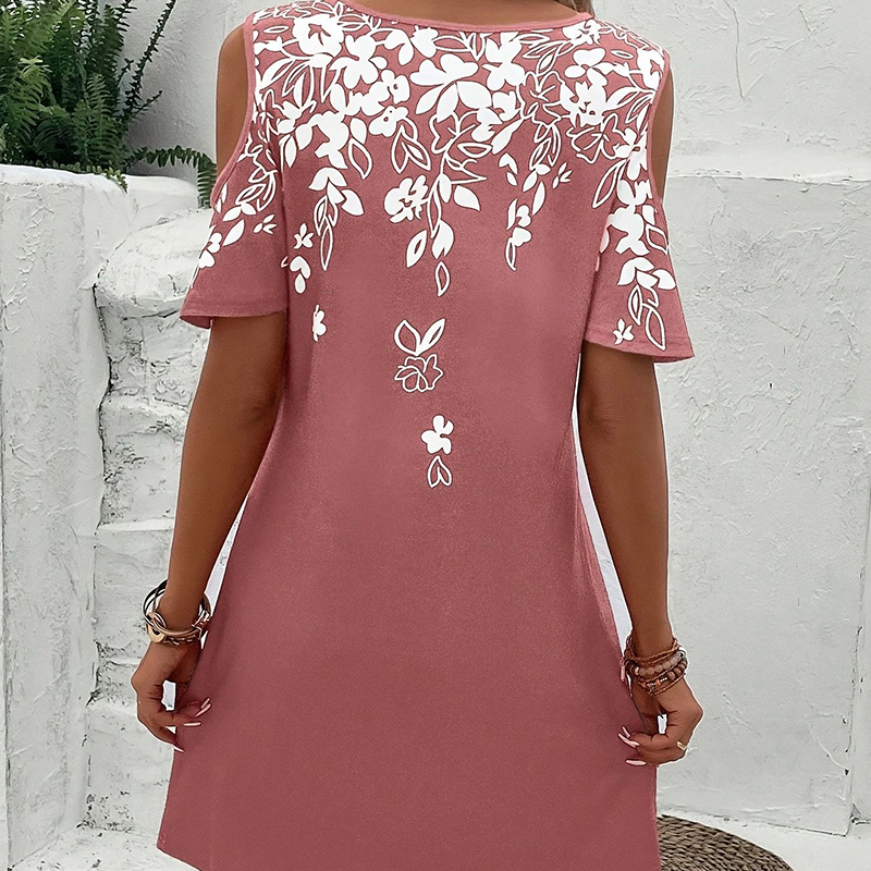 🔥👗【S-2XL】Sukienka midi z kwiatowym nadrukiem i wyciętymi rękawami