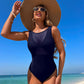 🔥👙Damski jednoczęściowy kostium kąpielowy w jednolitym kolorze