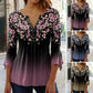 🔥👚Elegancki damski top z dekoltem w kształcie litery V z kwiatowym nadrukiem