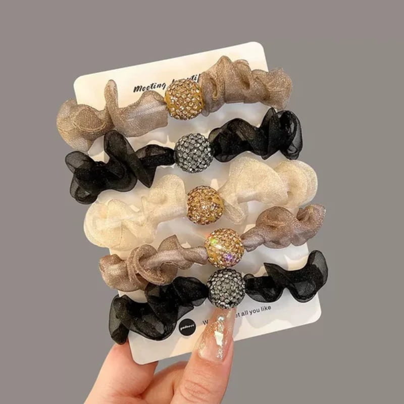 🔥✨Kup 1, otrzymaj 2 gratis💕Eleganckie opaski do włosów z siateczki z kryształkami