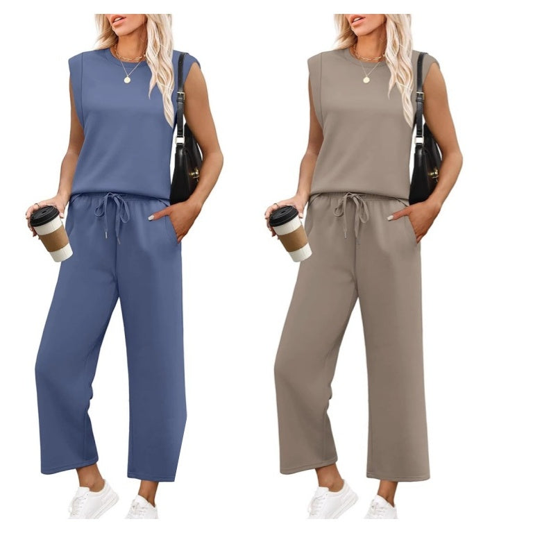 🔥👚👖Damski zestaw spodni bez rękawów