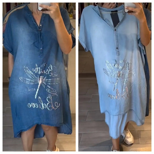 🔥👗Lekka, swobodna sukienka z dekoltem w kształcie litery V
