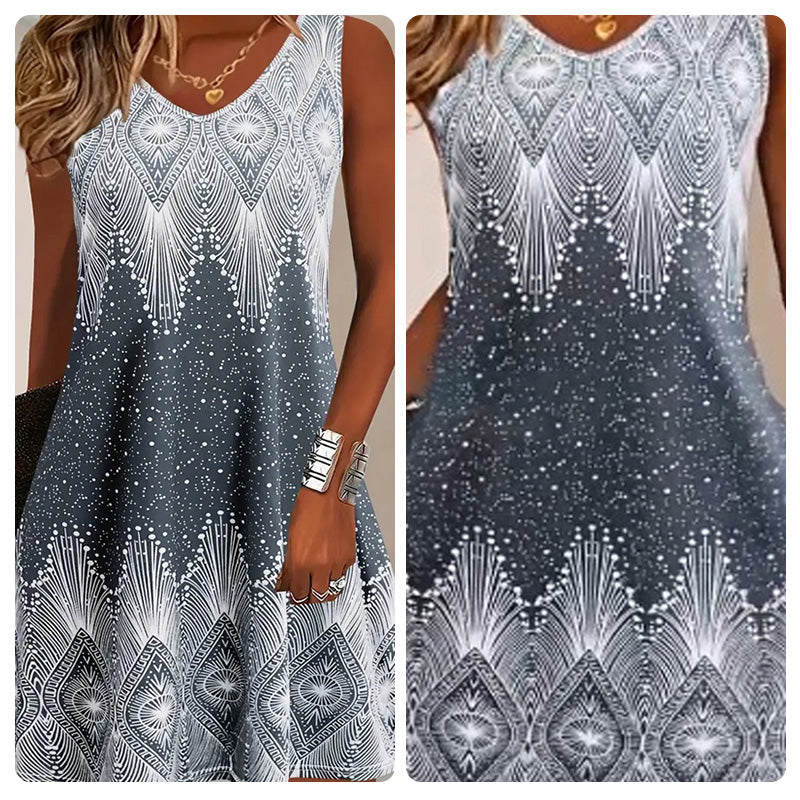 🔥👗Modna sukienka bez rękawów w stylu etnicznym