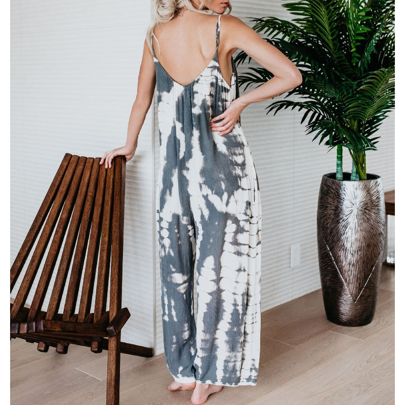 🔥👗Modny damski kombinezon z nadrukiem na ramiączkach