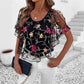 🔥👚 Damska Bluzka z Mesh Patchwork w Druk