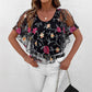 🔥👚 Damska Bluzka z Mesh Patchwork w Druk