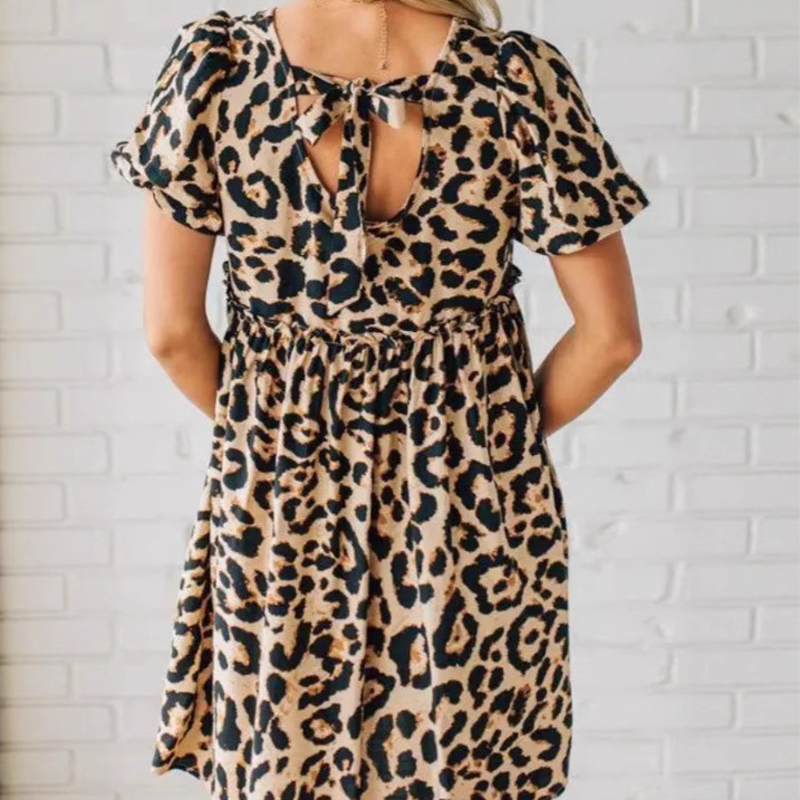🔥👗Damska casualowa mini sukienka w panterkę
