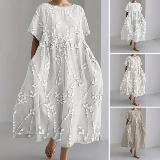 🔥👗Damska, miękka, swobodna, luźna, luźno dopasowana sukienka midi