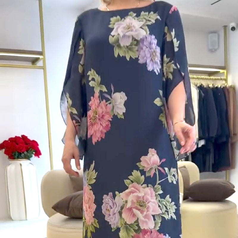 🔥👗Elegancka długa sukienka damska z nadrukiem na szyi