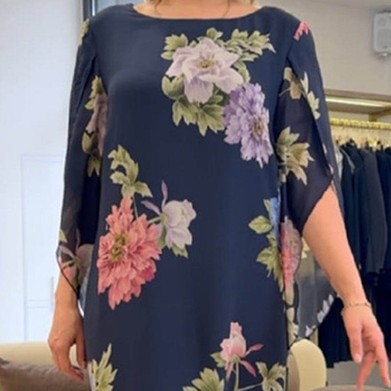 🔥👗Elegancka długa sukienka damska z nadrukiem na szyi