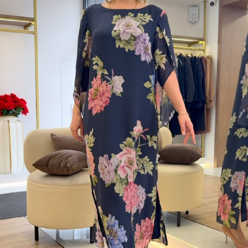 🔥👗Elegancka długa sukienka damska z nadrukiem na szyi