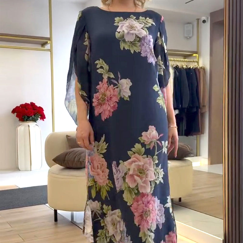 🔥👗Elegancka długa sukienka damska z nadrukiem na szyi