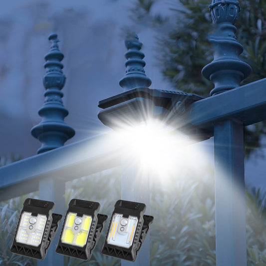 🔥✨Zewnętrzna lampa solarna z klipsem i czujnikiem ruchu