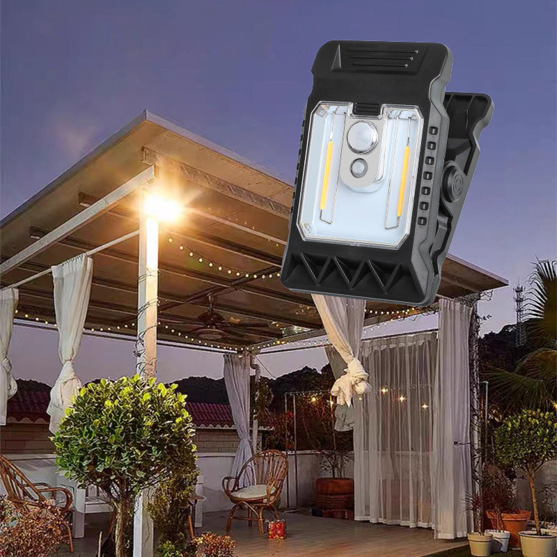 🔥✨Zewnętrzna lampa solarna z klipsem i czujnikiem ruchu