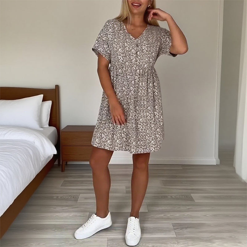 🔥👗【S-3XL】Damskie sukienki z dekoltem w serek w panterkę