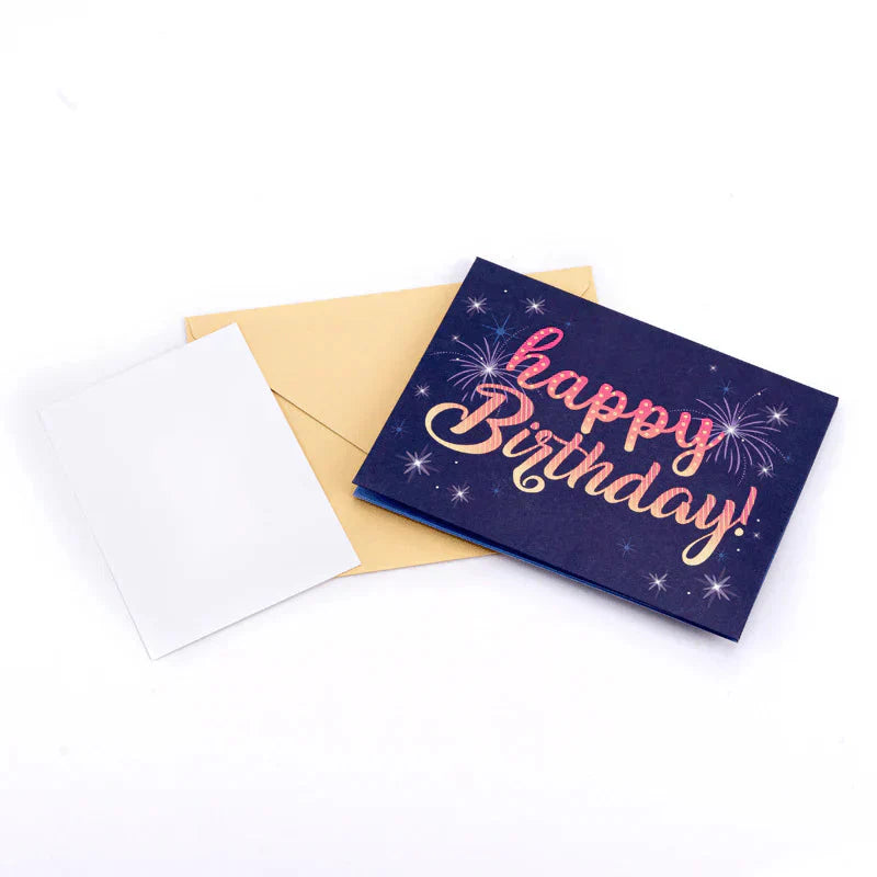 🔥🎁Tort z fajerwerkami, światłami i muzyką, prezent w formie kartki urodzinowej