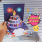 🔥🎁Tort z fajerwerkami, światłami i muzyką, prezent w formie kartki urodzinowej