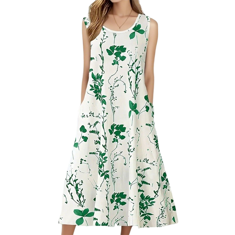 🔥👗Sukienka damska bez rękawów w kwiaty