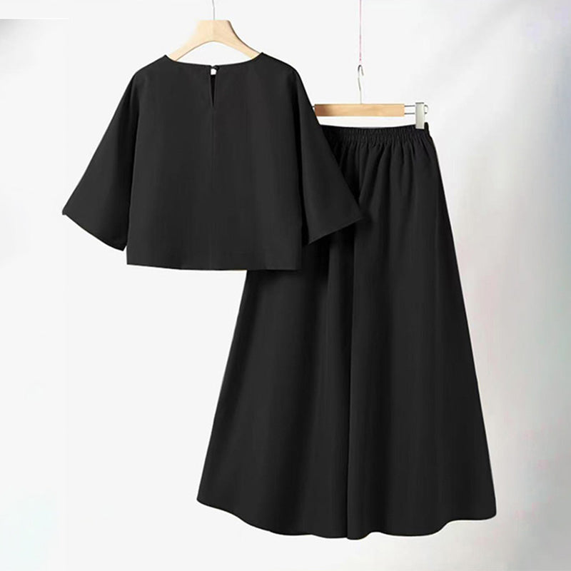 🔥👚👖【S-XL】Luźna koszulka damska + luźne spodnie, dwuczęściowy zestaw