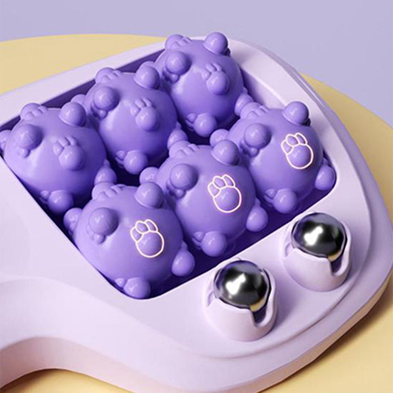 💜🦶 Przenośny masażer do stóp z podwójnymi rolkami