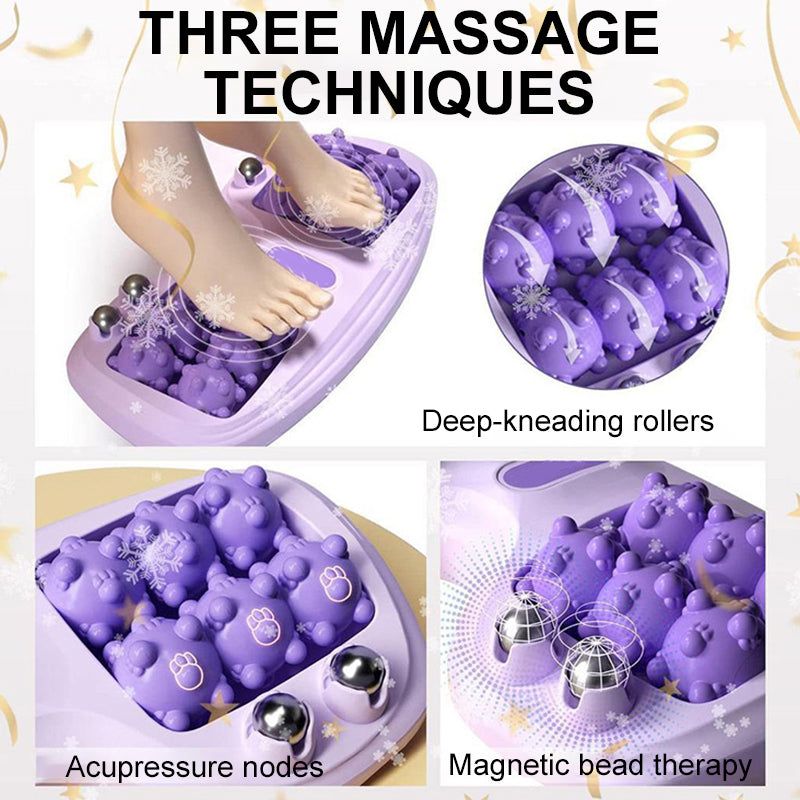💜🦶 Przenośny masażer do stóp z podwójnymi rolkami