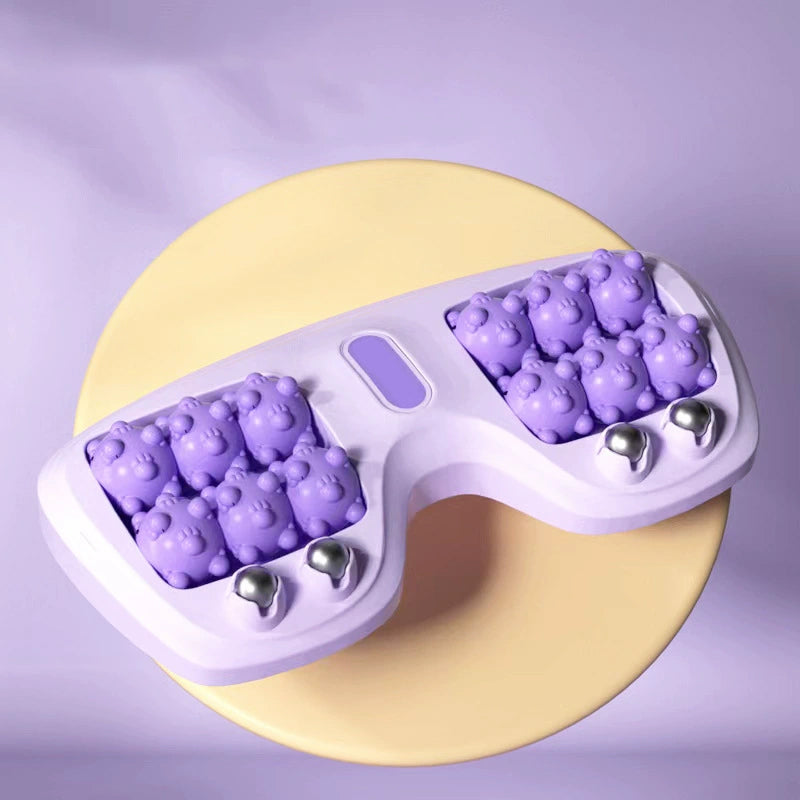 💜🦶 Przenośny masażer do stóp z podwójnymi rolkami