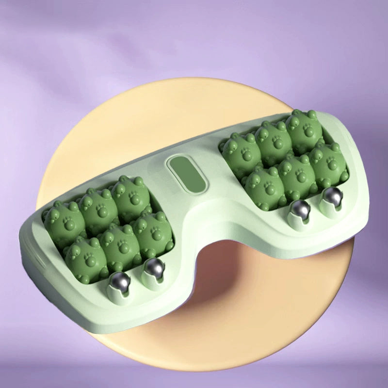💜🦶 Przenośny masażer do stóp z podwójnymi rolkami