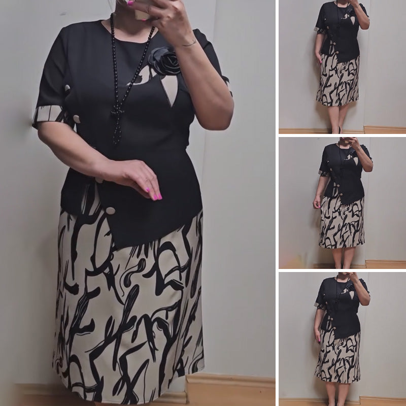 🔥👗Modna damska sukienka z nadrukiem i luźnym krojem