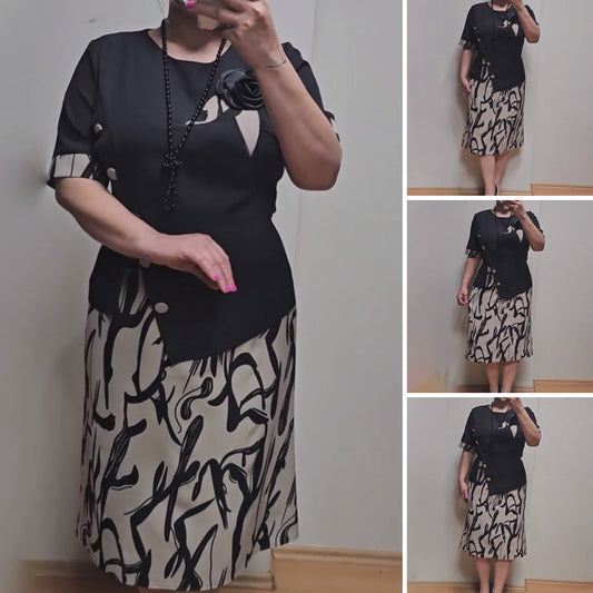 🔥👗Modna damska sukienka z nadrukiem i luźnym krojem