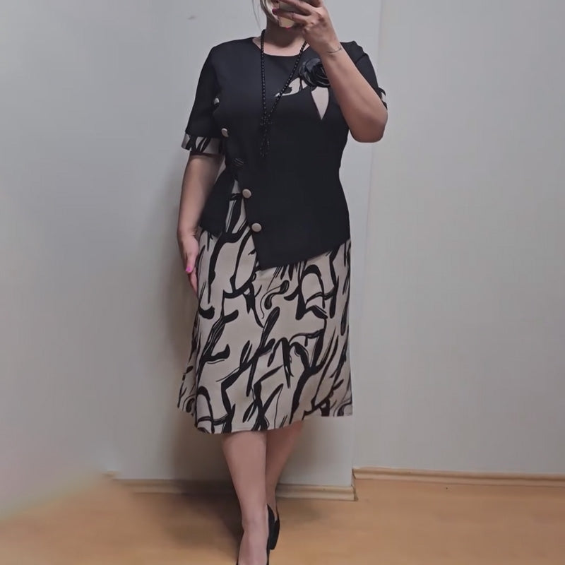 🔥👗Modna damska sukienka z nadrukiem i luźnym krojem
