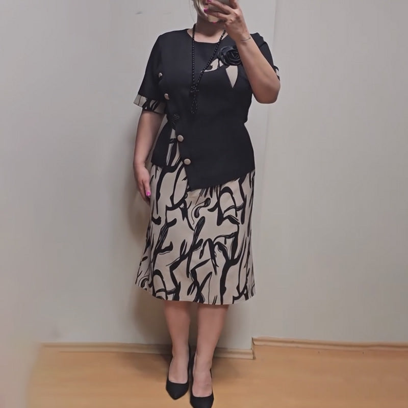🔥👗Modna damska sukienka z nadrukiem i luźnym krojem