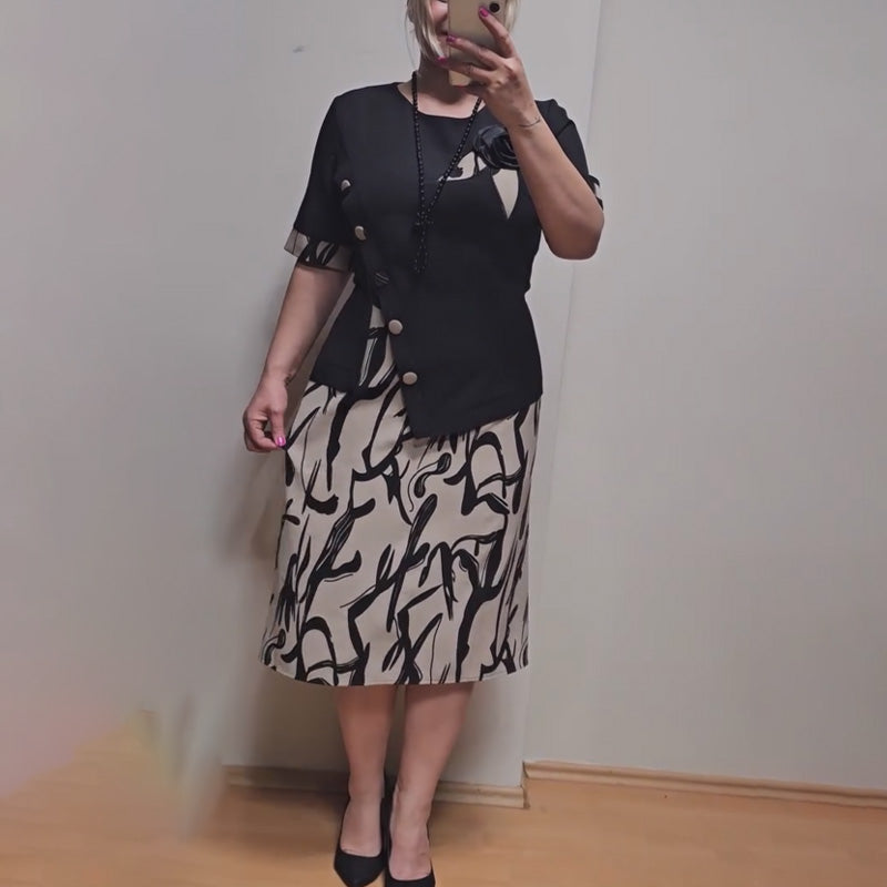 🔥👗Modna damska sukienka z nadrukiem i luźnym krojem