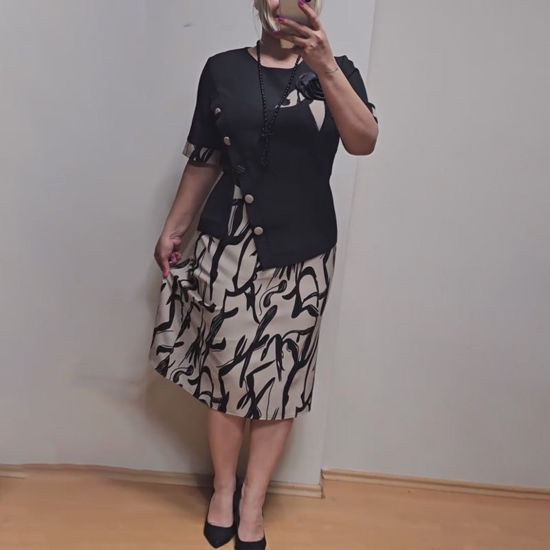 🔥👗Modna damska sukienka z nadrukiem i luźnym krojem