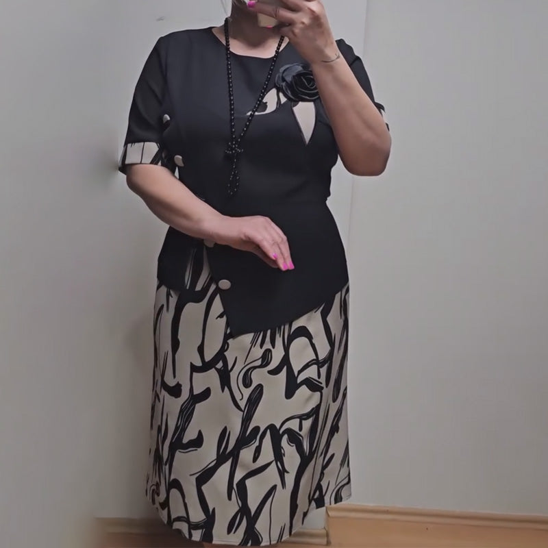 🔥👗Modna damska sukienka z nadrukiem i luźnym krojem