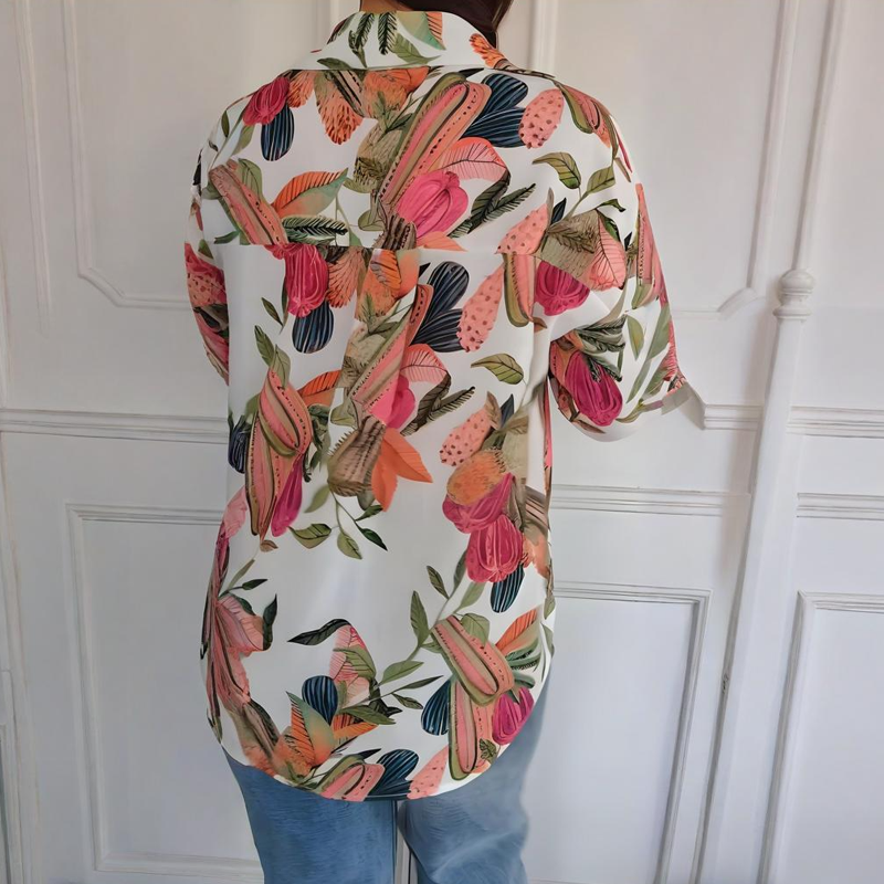 🔥👚Elegancka damska koszula z nadrukiem i guzikami