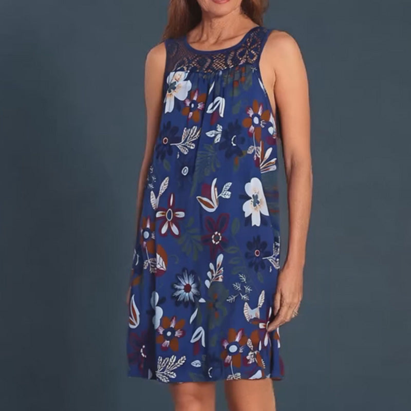🔥👗Modna damska sukienka bez rękawów z nadrukiem