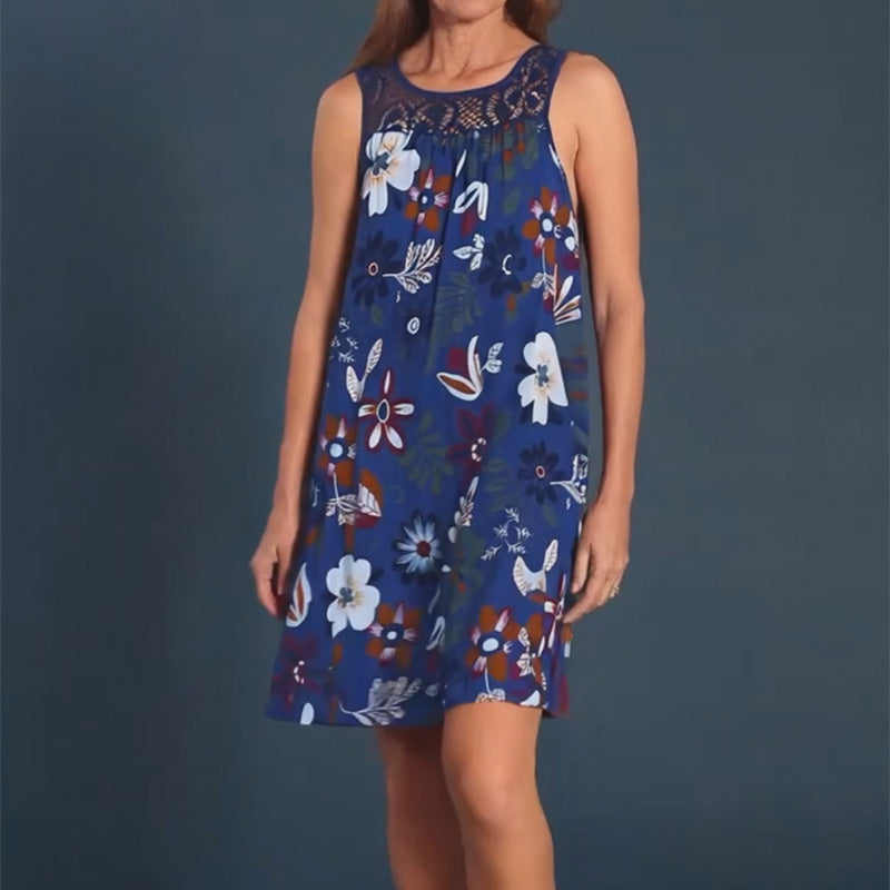 🔥👗Modna damska sukienka bez rękawów z nadrukiem