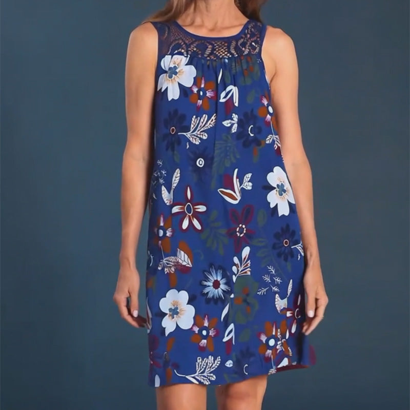 🔥👗Modna damska sukienka bez rękawów z nadrukiem