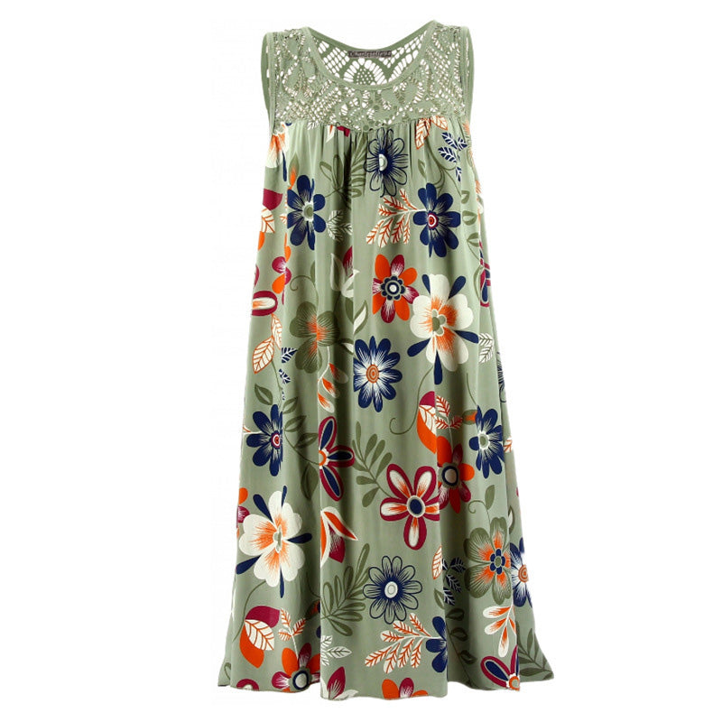 🔥👗Modna damska sukienka bez rękawów z nadrukiem